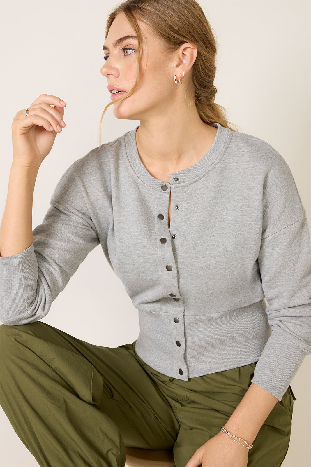 Lydia Snap Front Sweatshirt