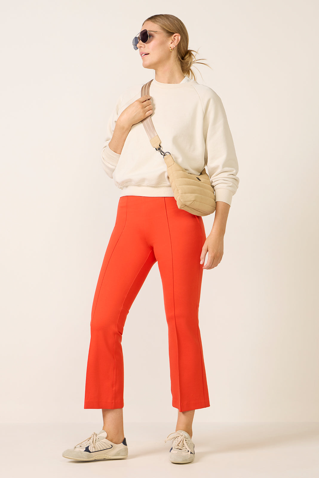 Pintuck Kick Flare Ponte