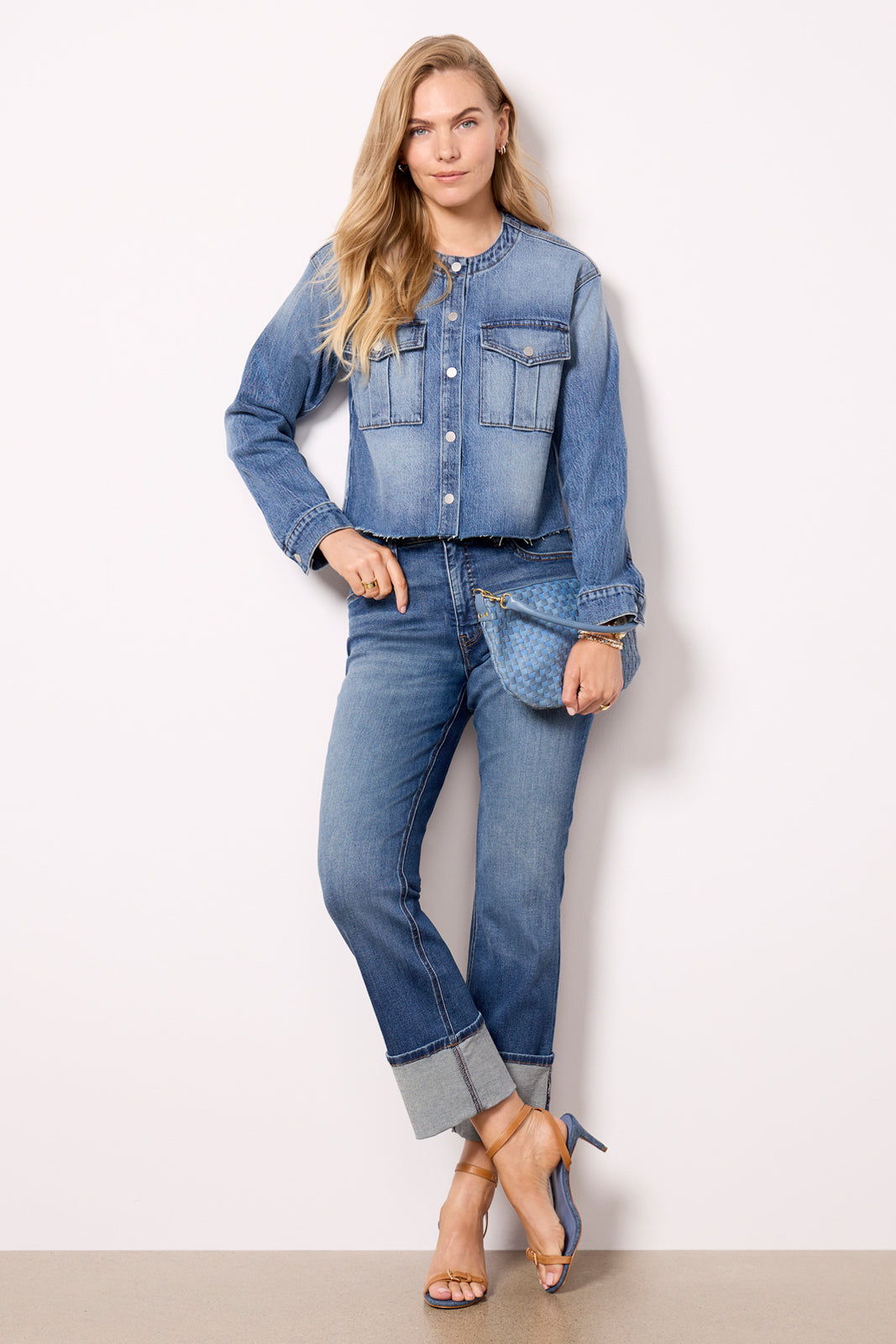 Kacey Collarless Denim Jacket