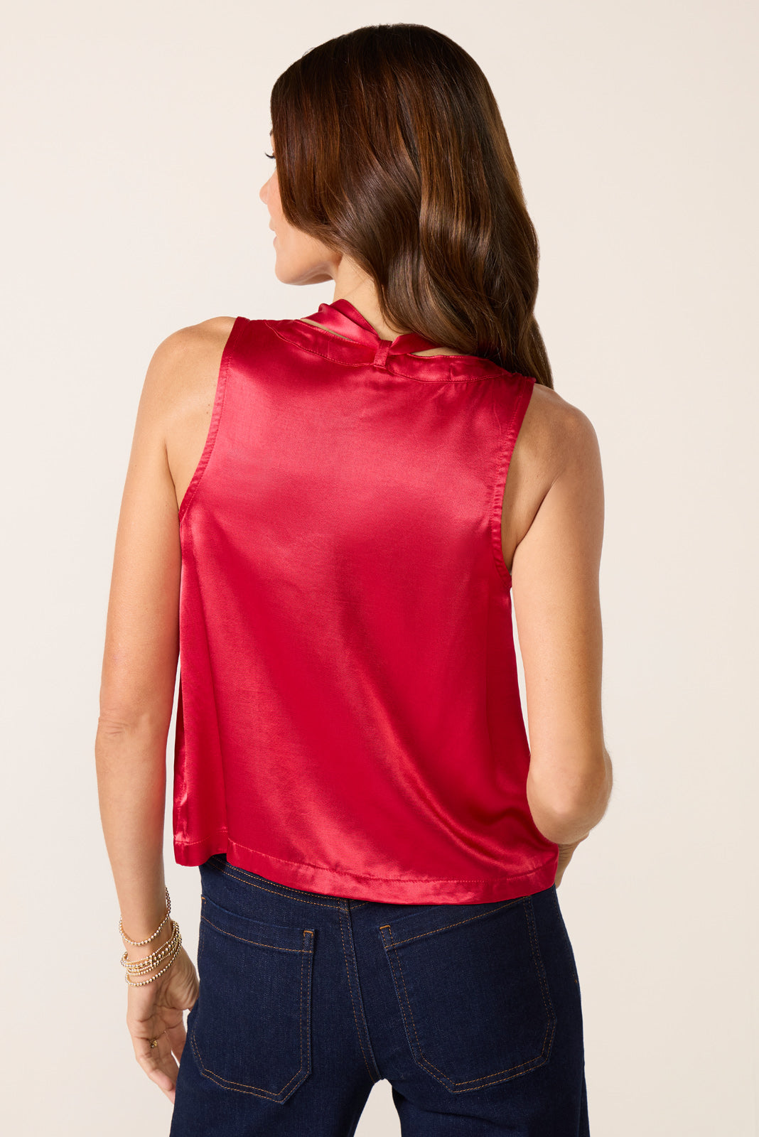 Sleeveless Tie Neck Top