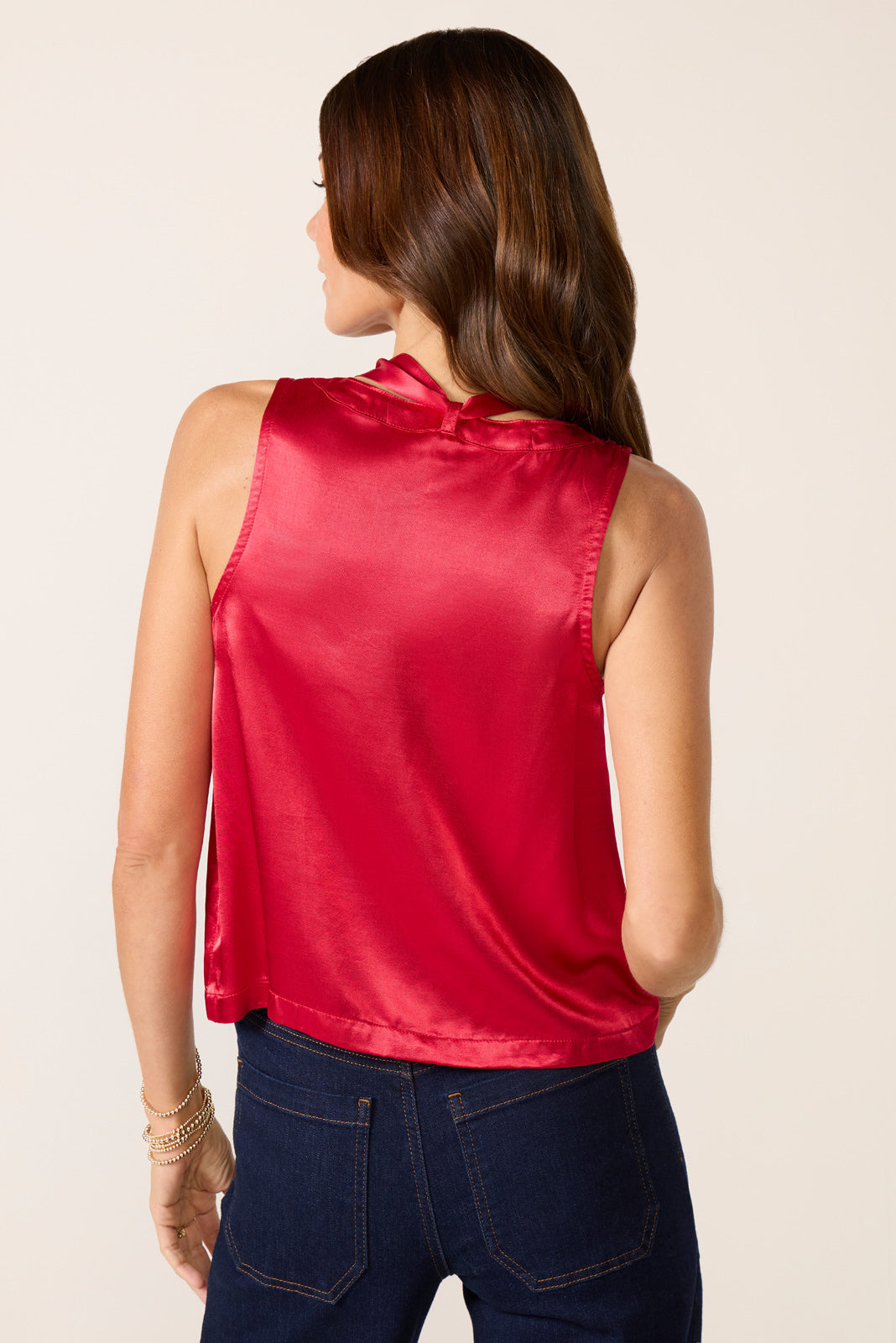 Sleeveless Tie Neck Top