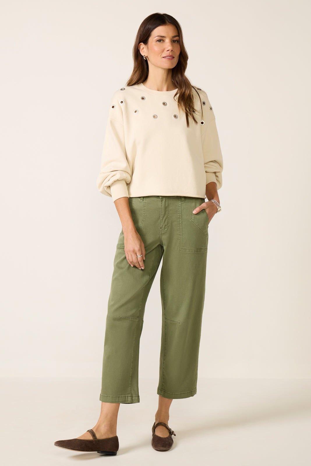 Tayisha Grommet Sweatshirt