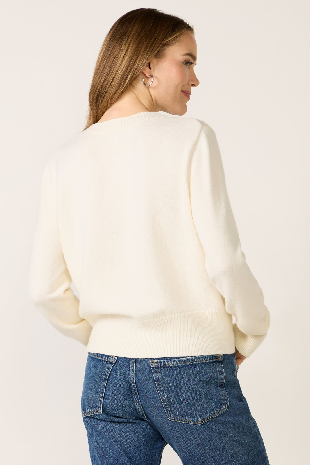Maeve Mixed Rib TwoFer Sweater
