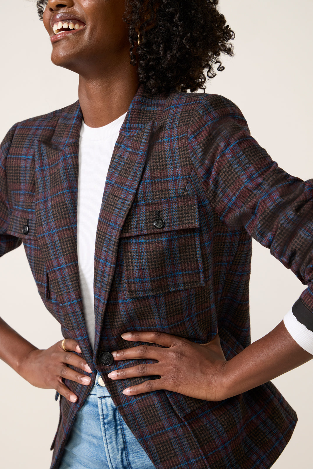 Jackie Plaid Blazer