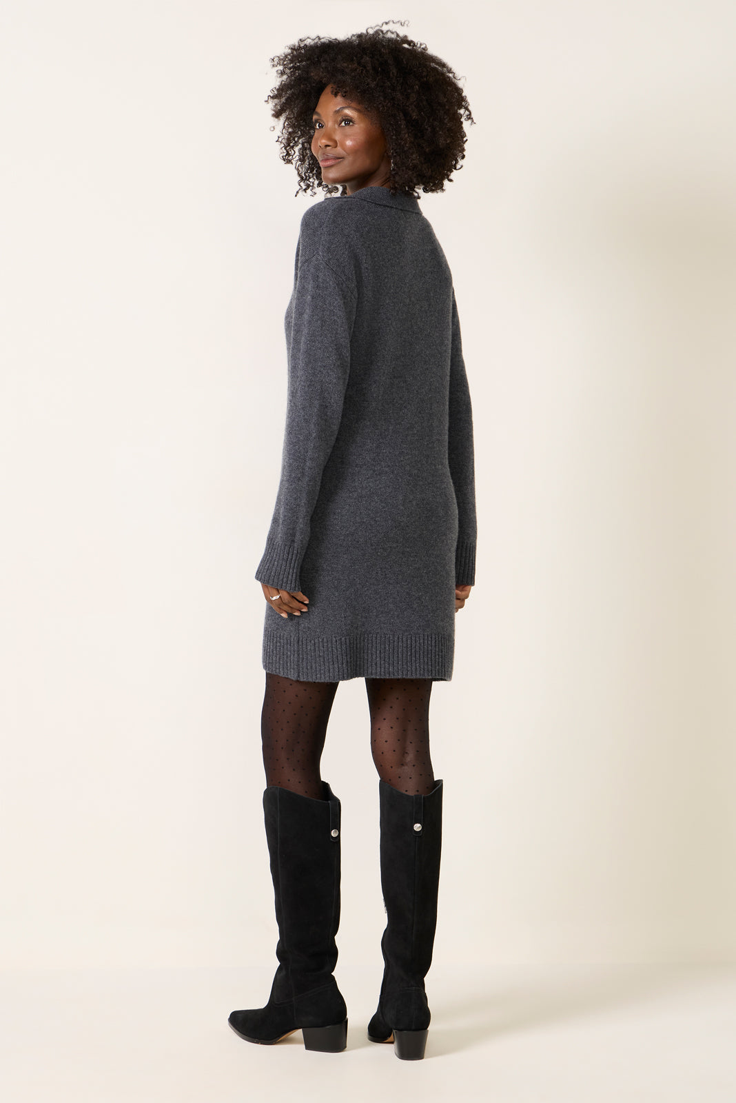 Collared Pullover Sweater Dress