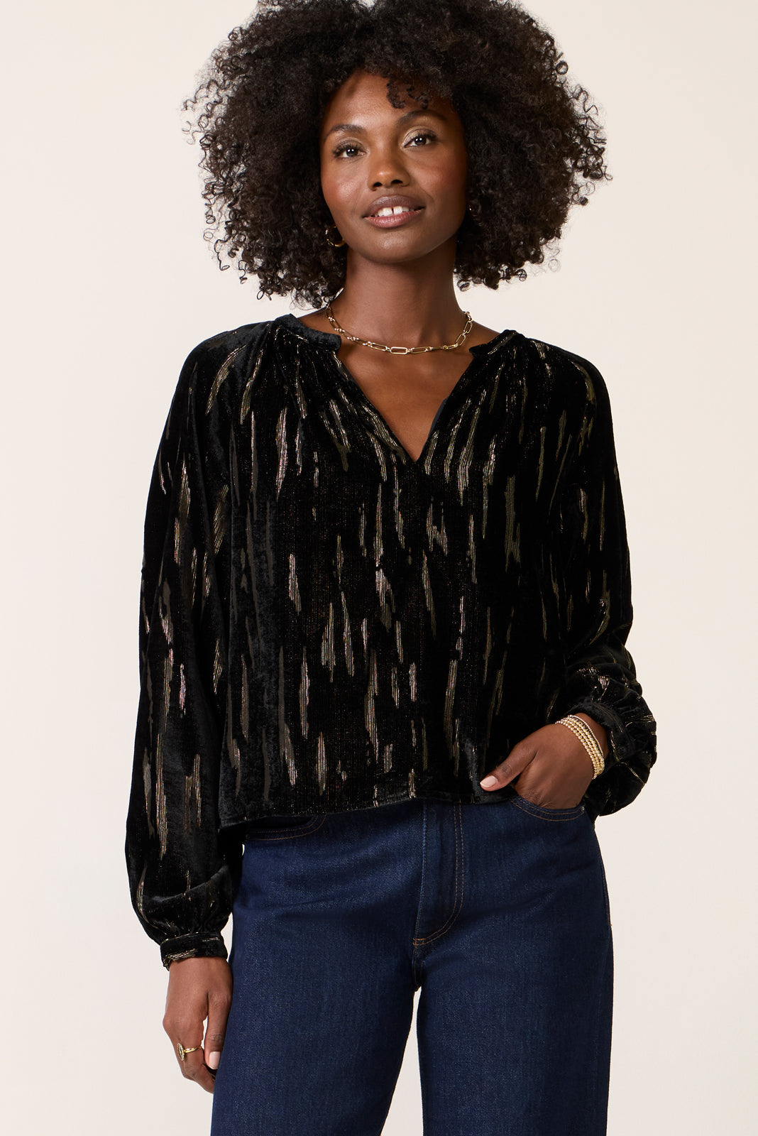 Lucy Velvet Burnout Blouse