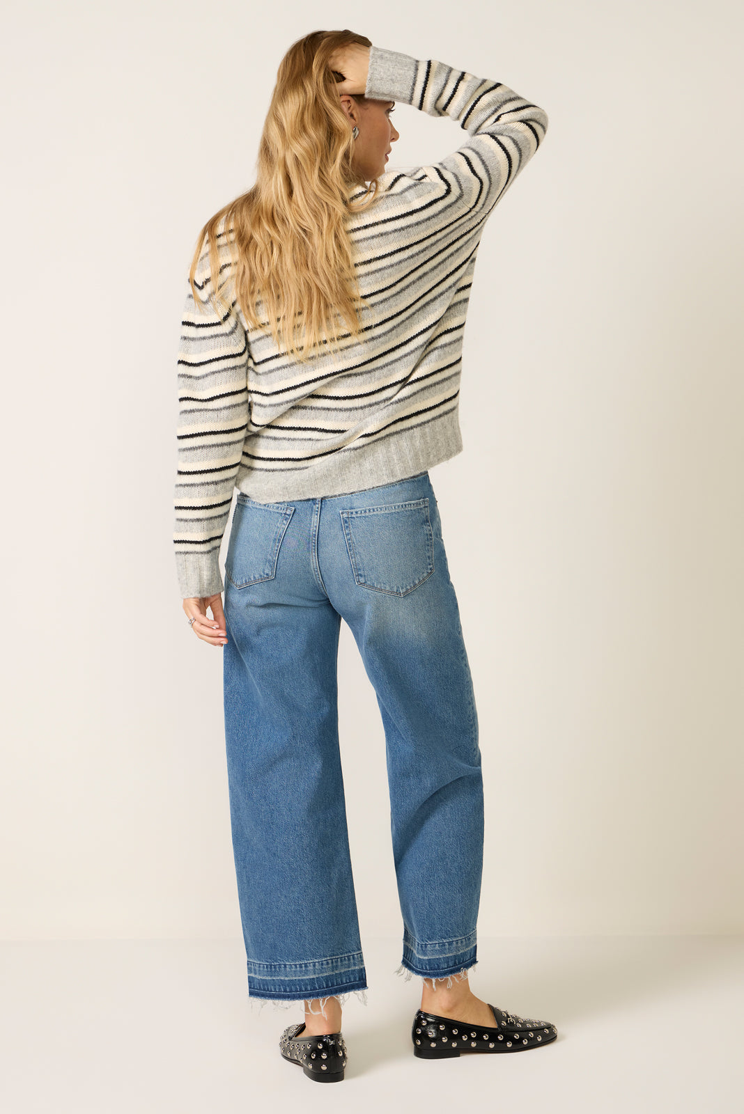 Arellia Wide Leg w Undone Hem Jean