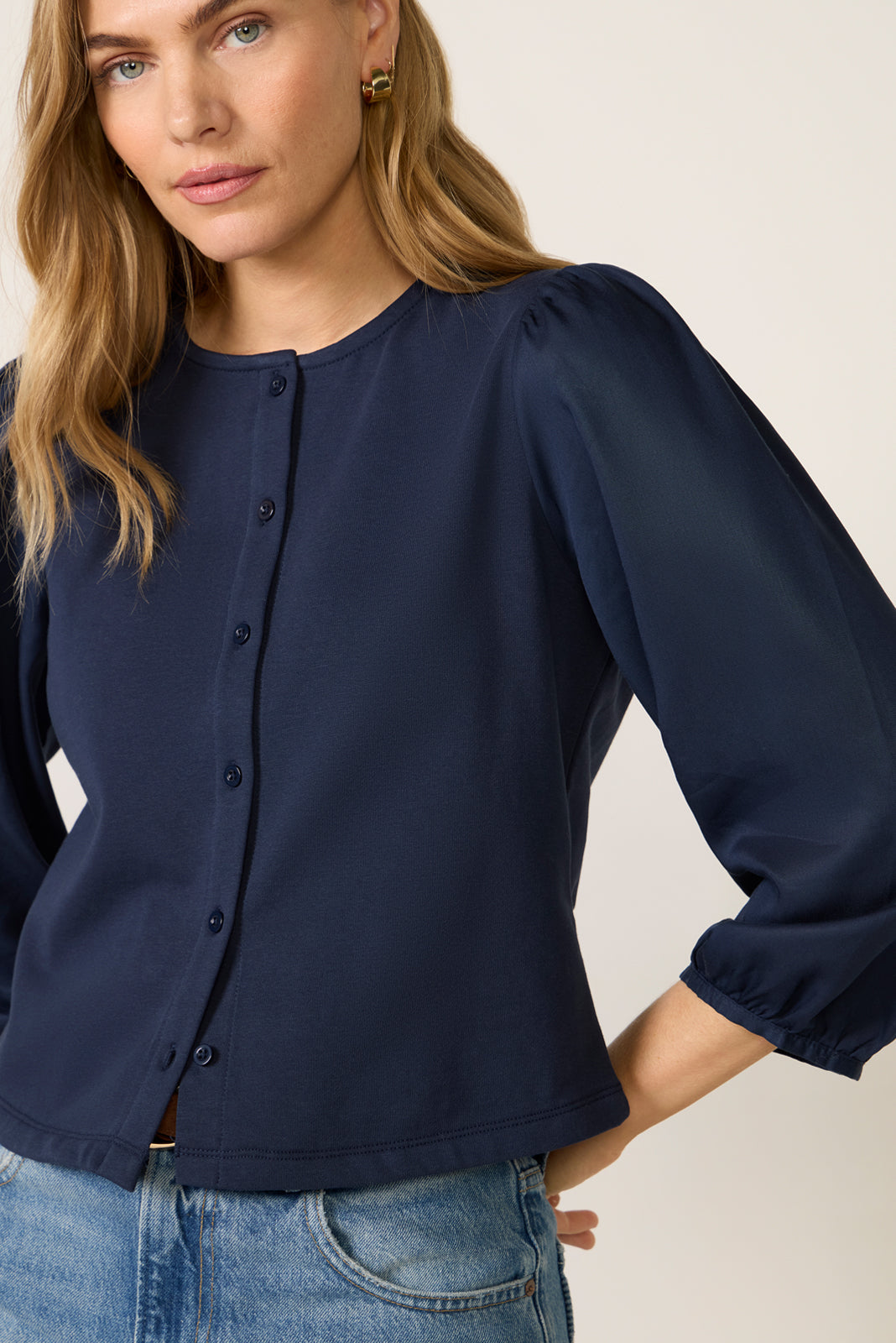 Caelyn Mixed Media Top