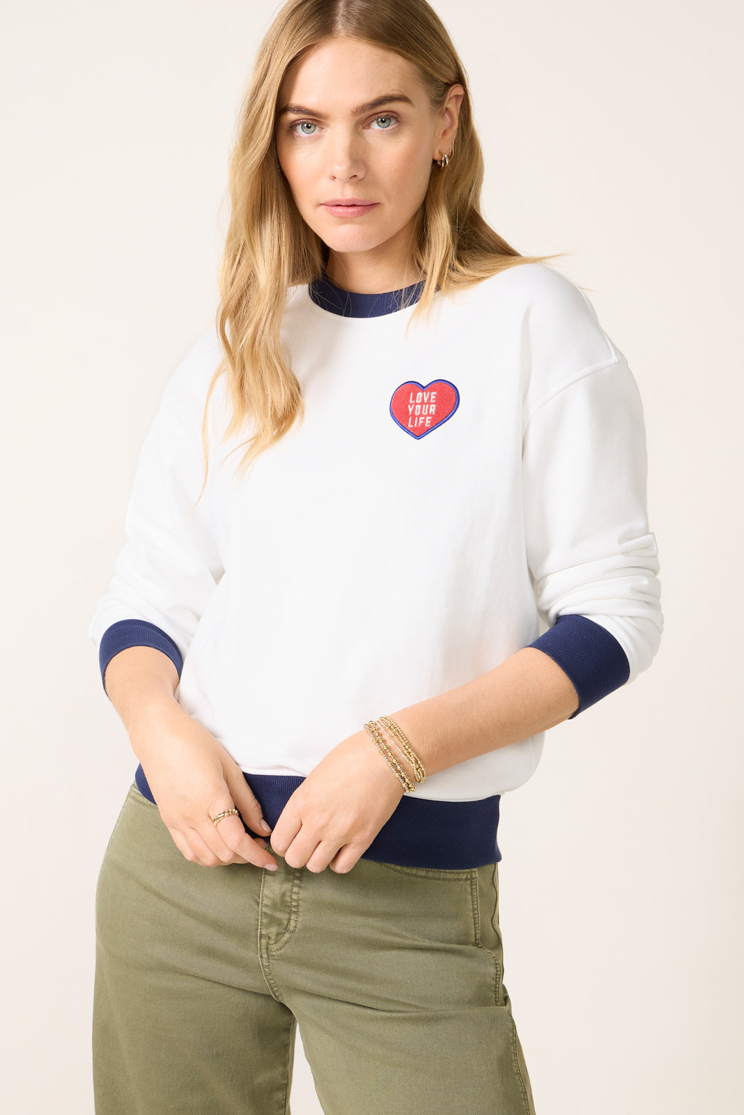 Crew Neck Patch Sweatshirt