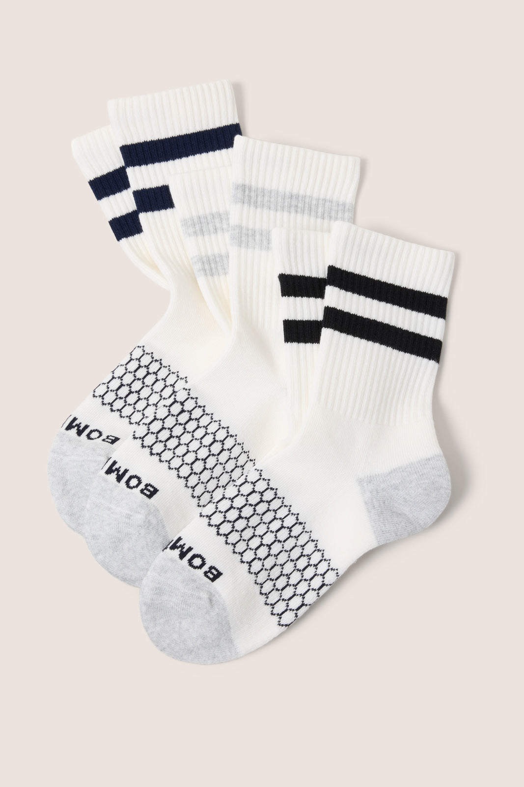 black masquerade ball dresses BOMBAS Women's Vintage Stripe Half Calf Socks Pack, Size Small, White
