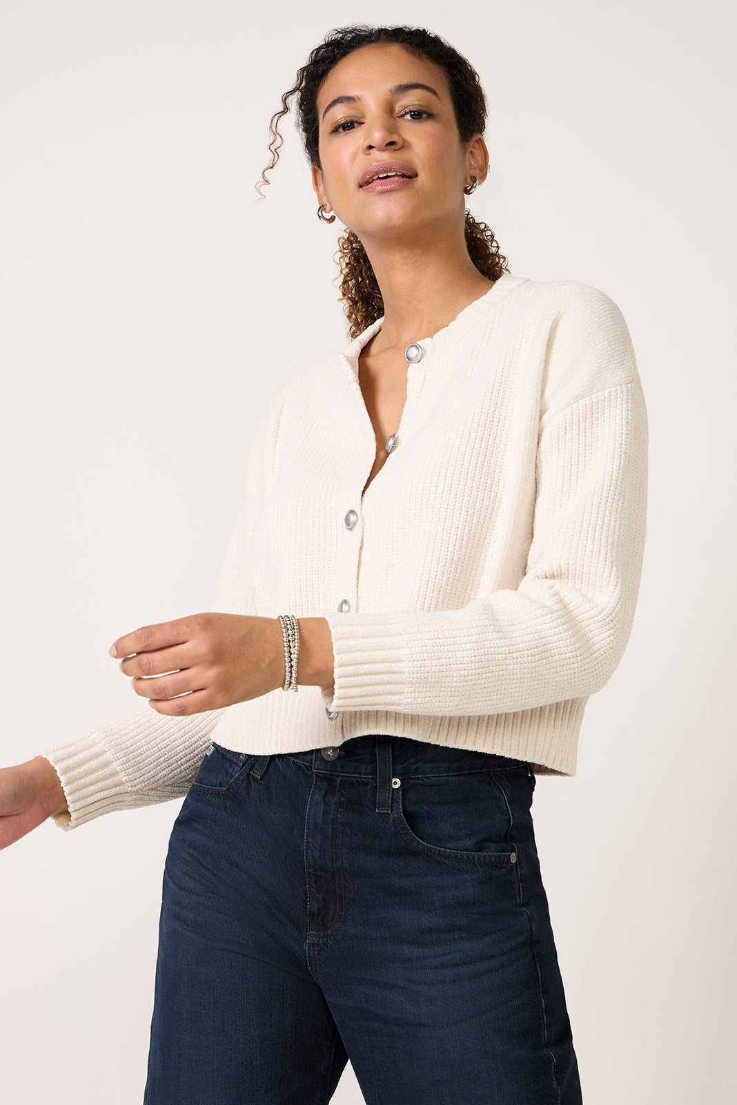 Tori Chenille Crew Cardigan