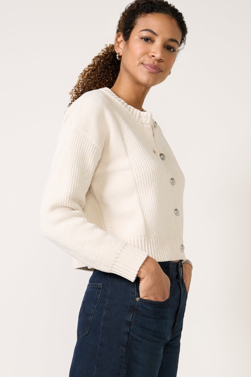 Tori Chenille Crew Cardigan