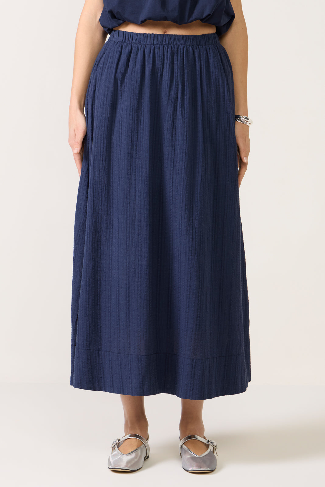Shadow Stripe Maxi Skirt