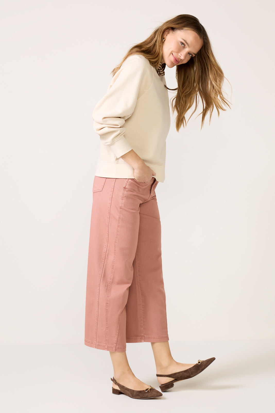 Shirred Sleeve Sweatshirt