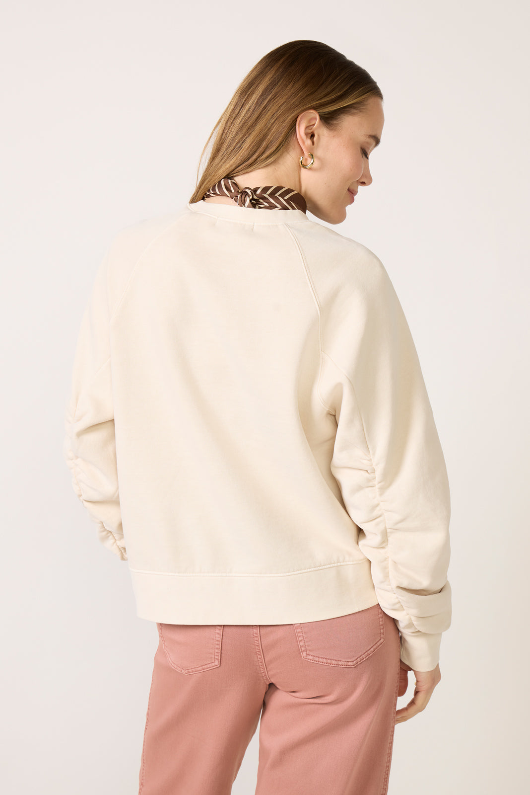 Shirred Sleeve Sweatshirt
