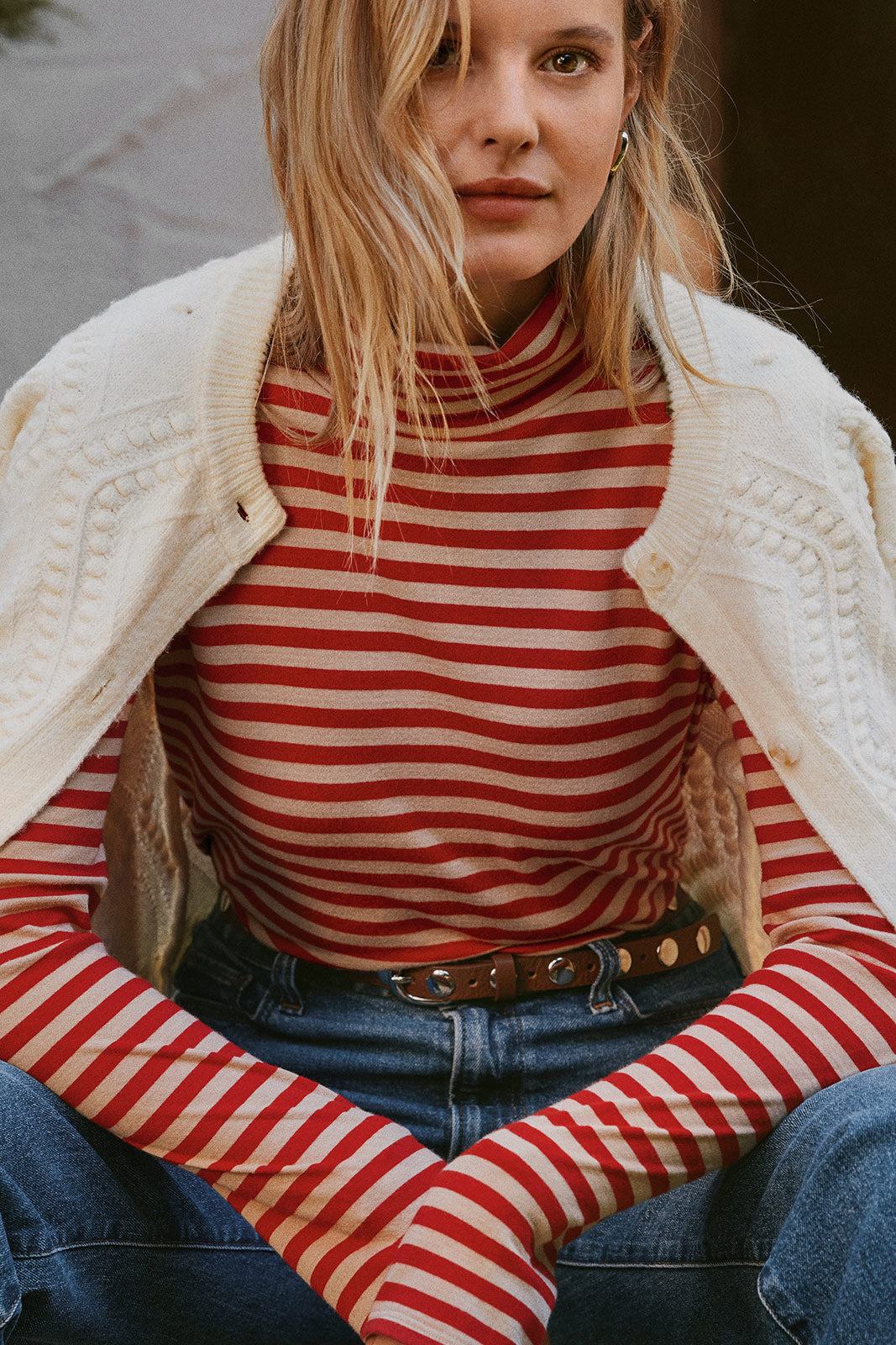 Kitty Bobble Crew Cardigan