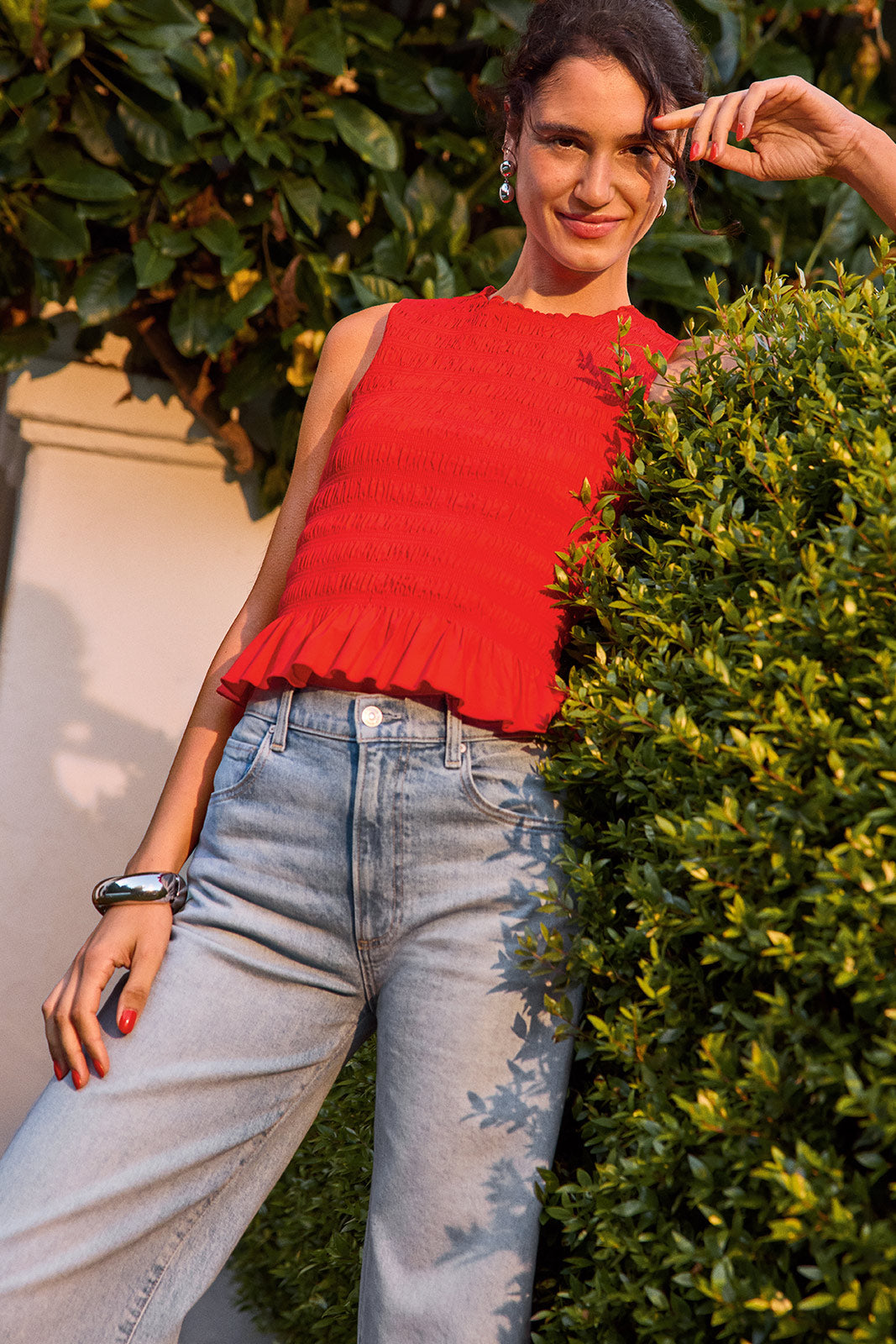 Arellia Skimmer W Outseam Panels Barrel Jean