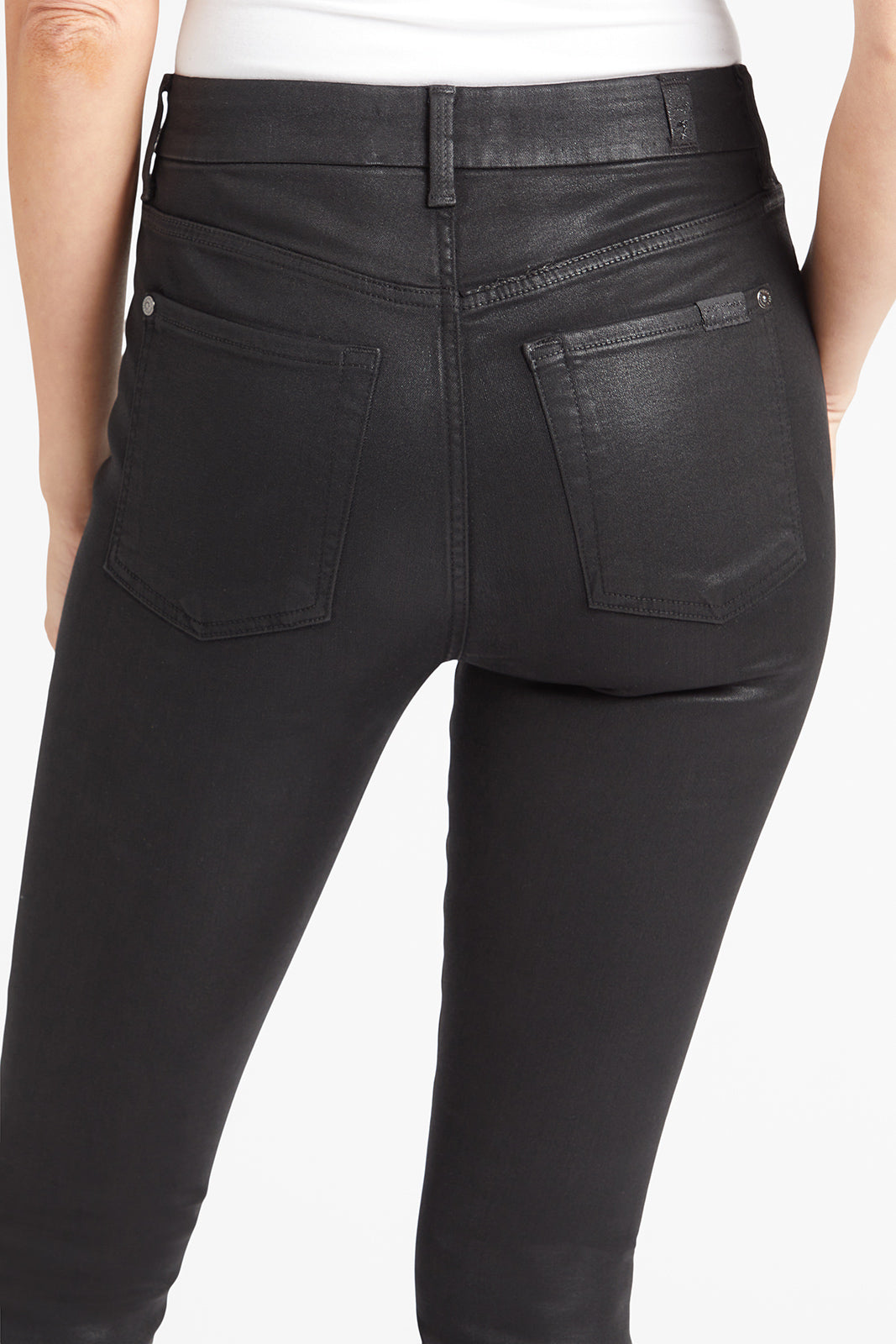 Coated High Waist Ankle Skinny