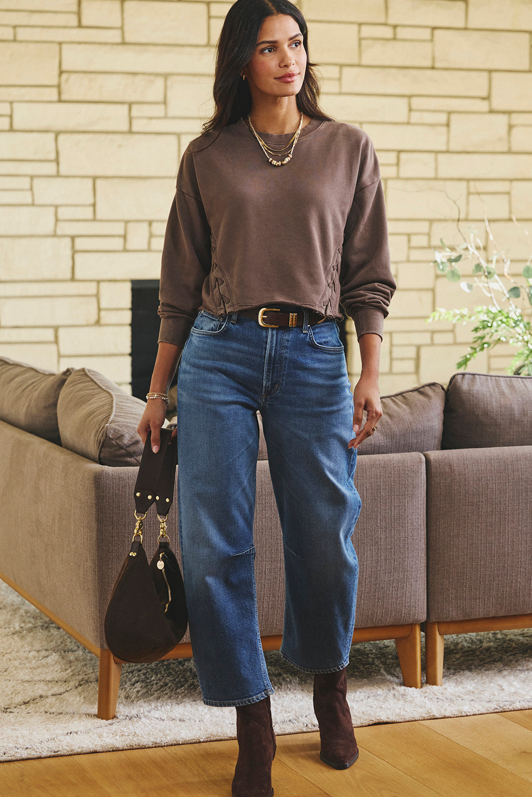 Amelia Side Lace Up Sweatshirt