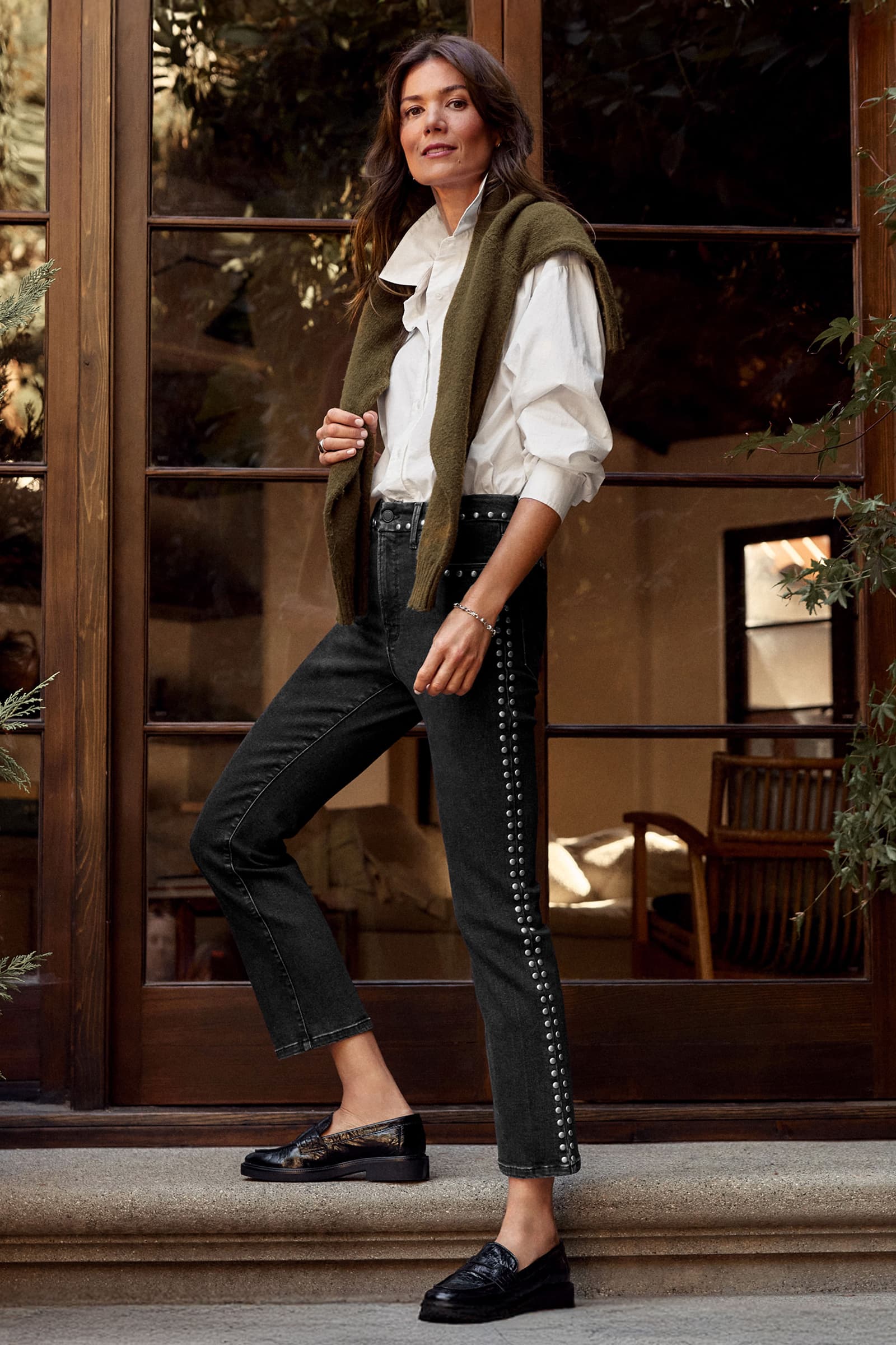 Studded Good Legs Straight Jean