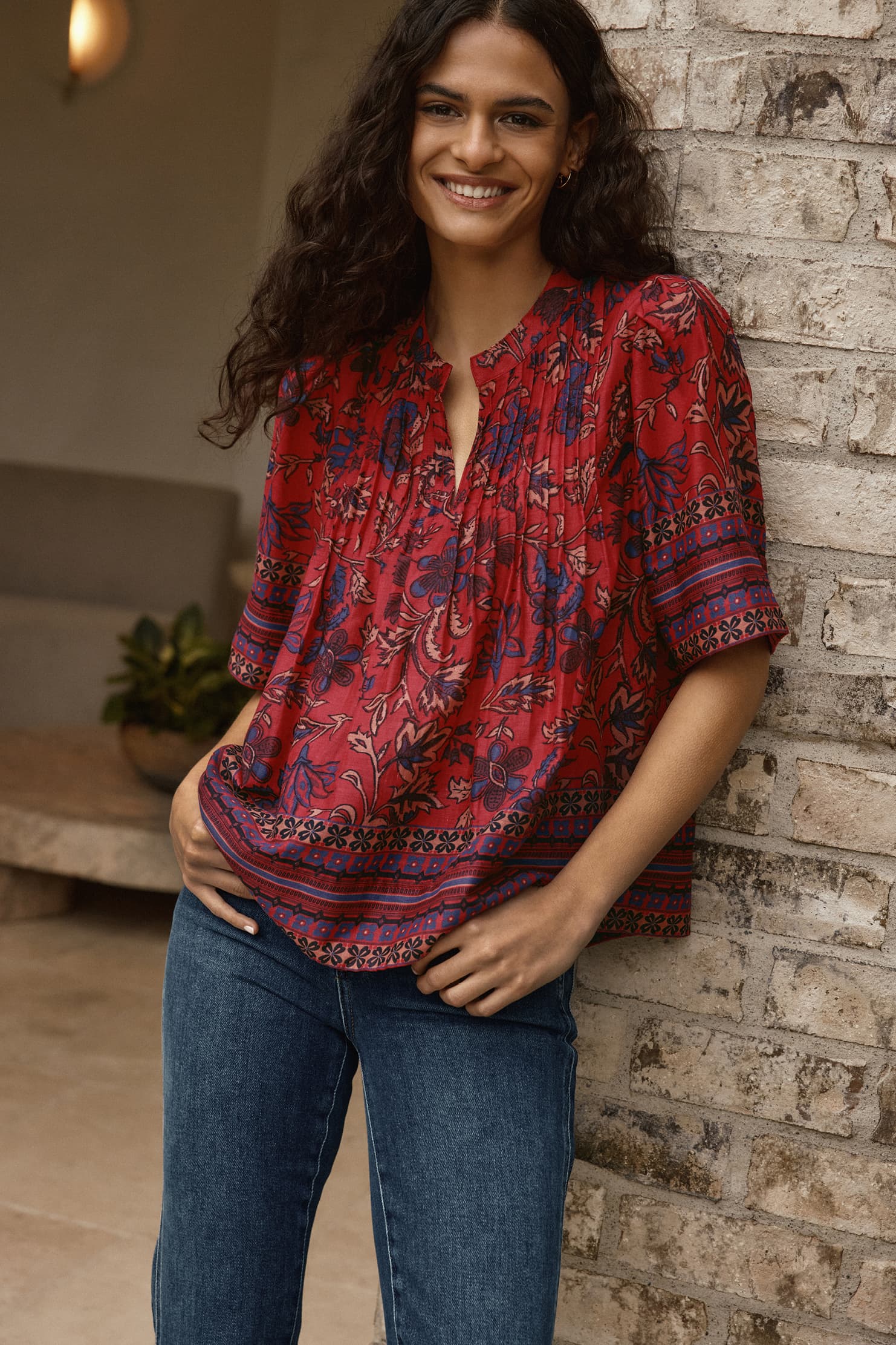 Maxine Split Neck Blouse