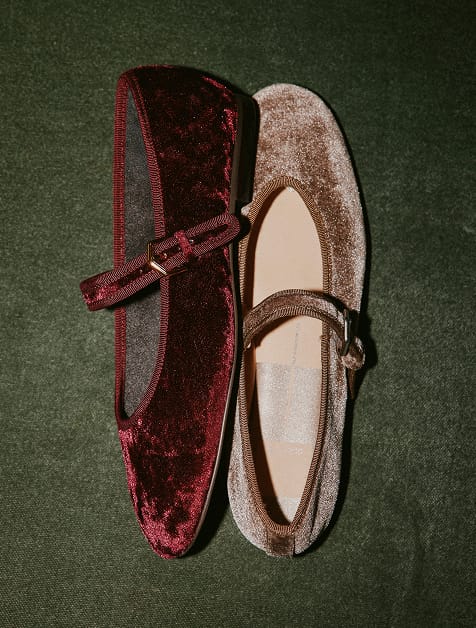 Image of velvet maryjane flats
