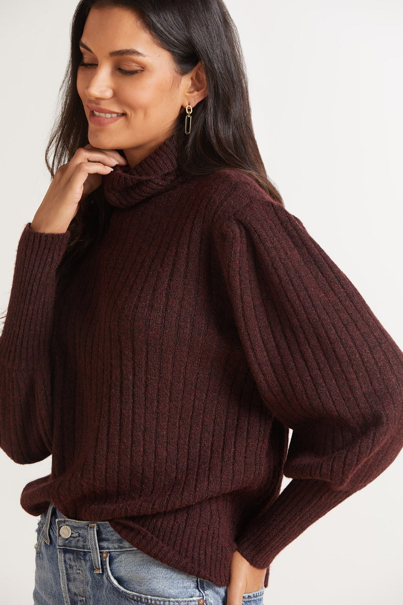 Kenzie Balloon Turtleneck Pullover