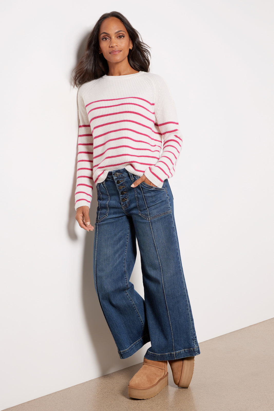 Campbell Cashmere Stripe Pullover