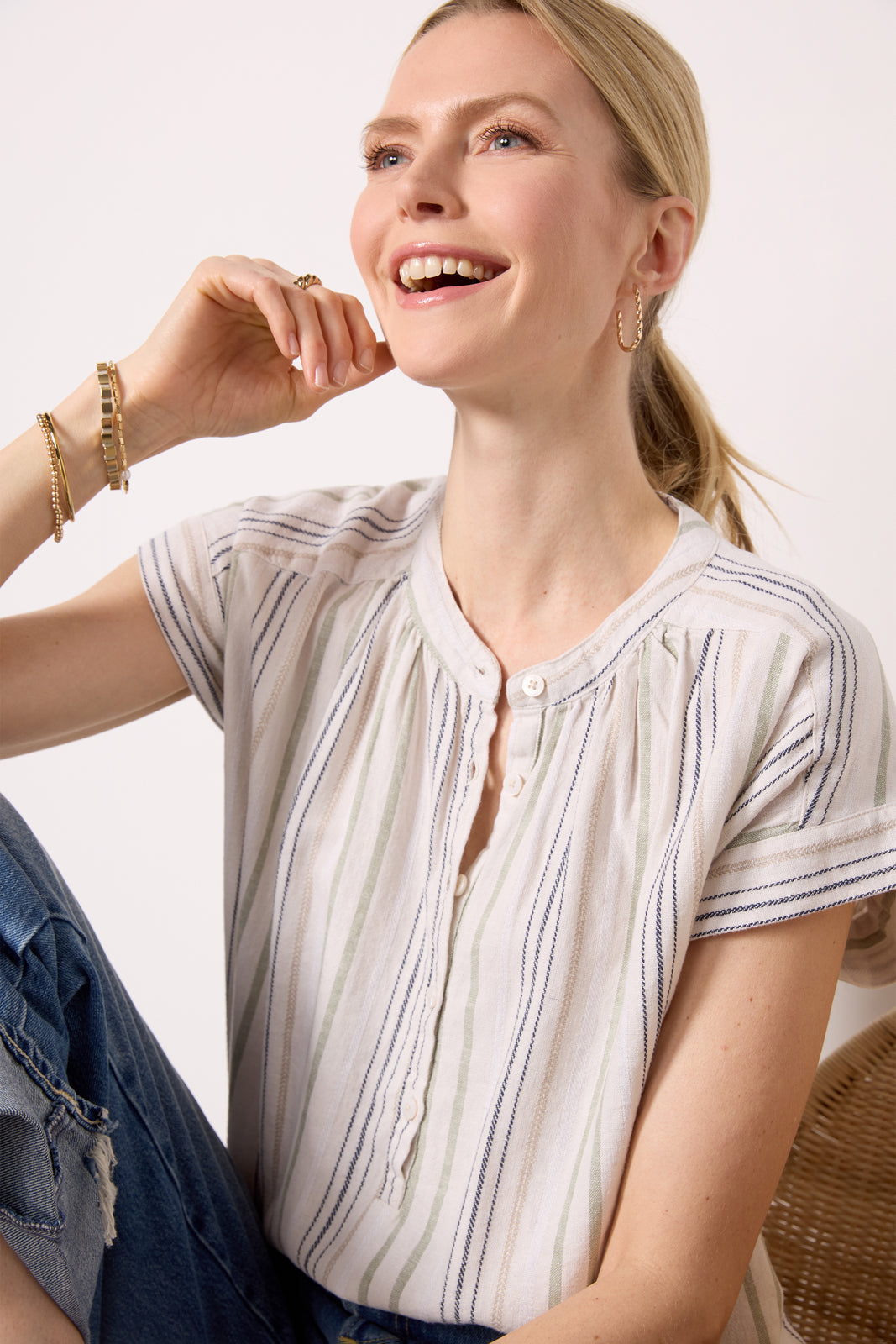 Priya Button Down Top