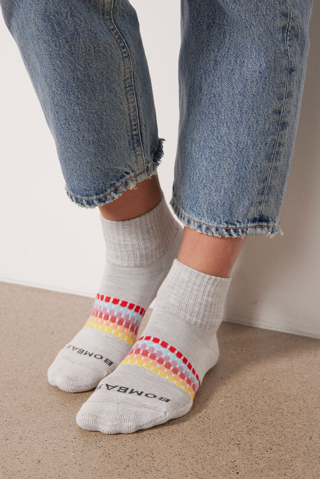 Honeycomb Stripe Quarter Sock