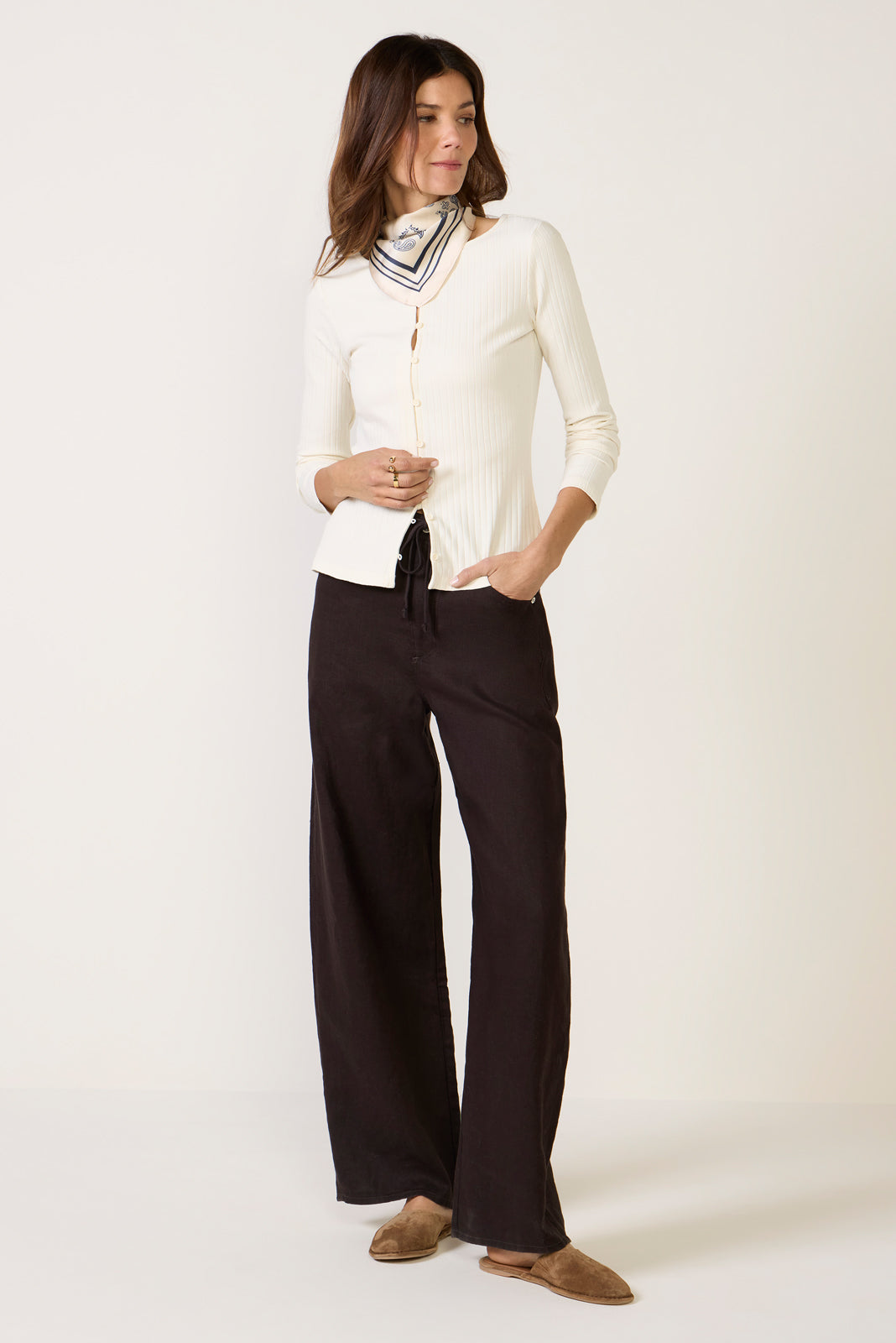 Button Front Rib Top