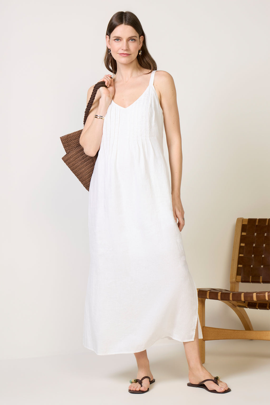 Splendid Stella Linen Pintuck Dress White / S