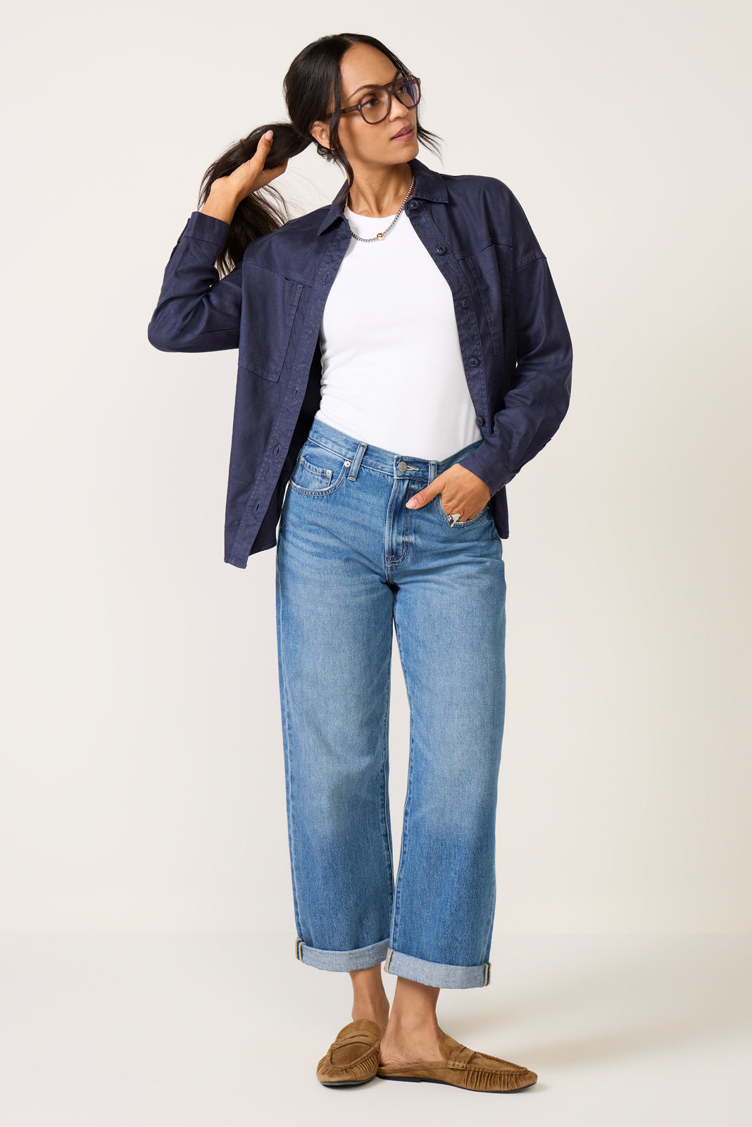 Frankie Stretch Linen Long Shacket