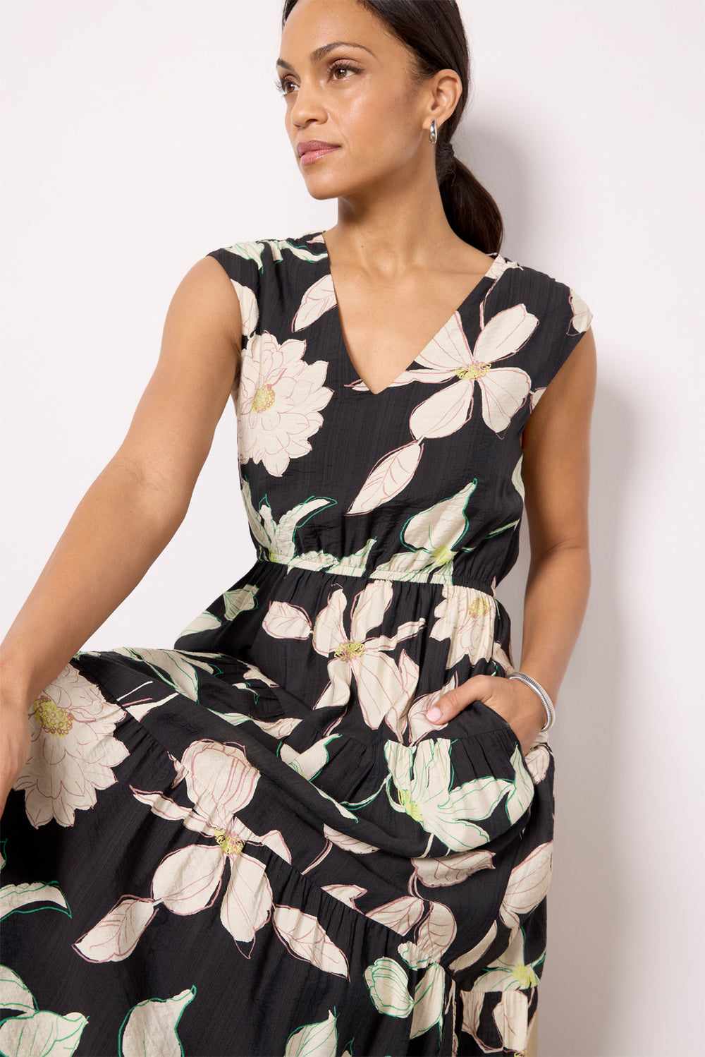 Georgia Dress (Green Flower)