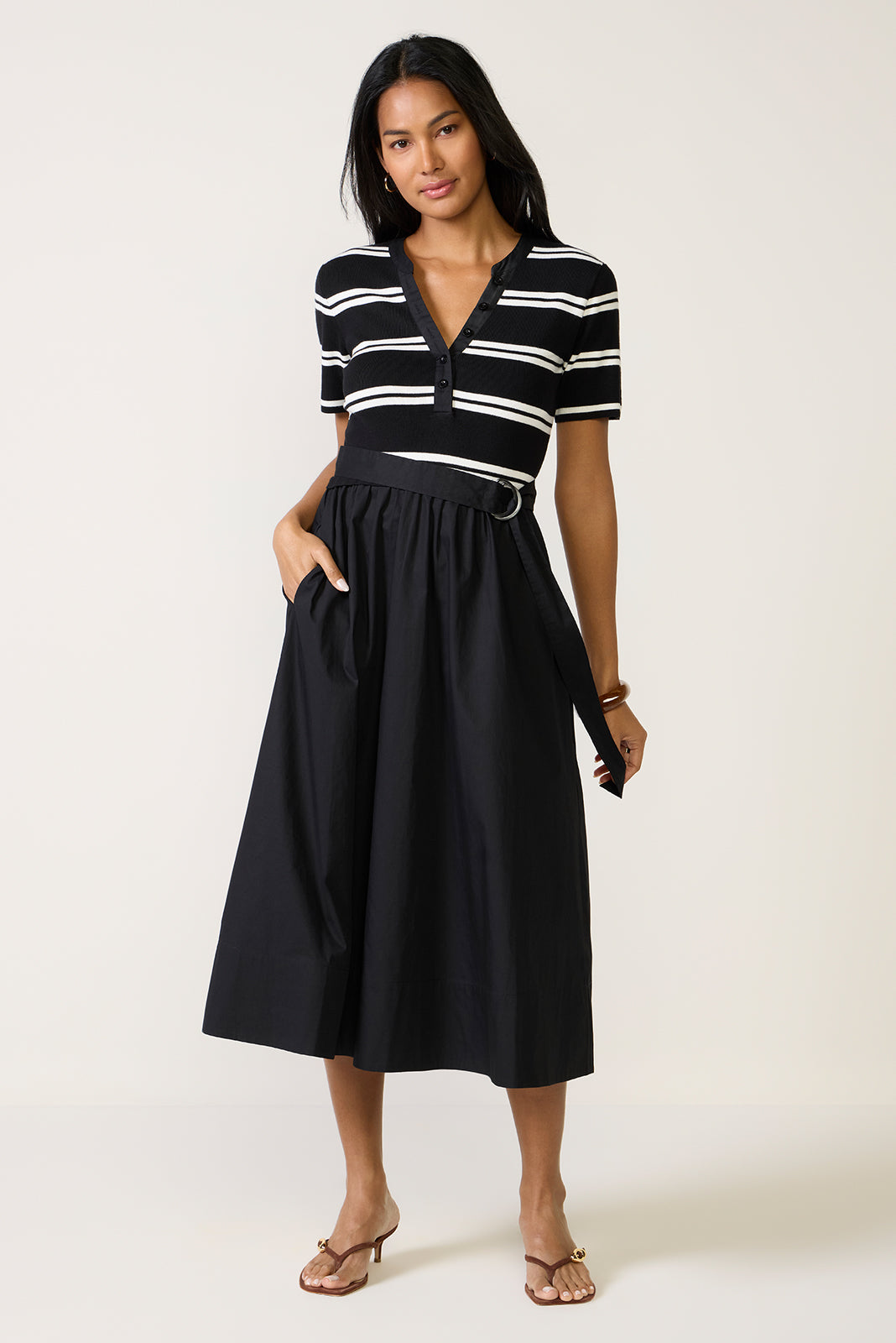 Anika Twofer Henley Midi Dress