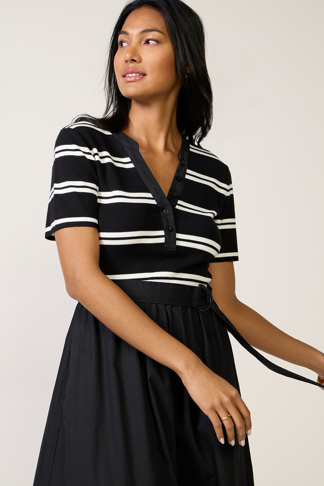 Anika Twofer Henley Midi Dress