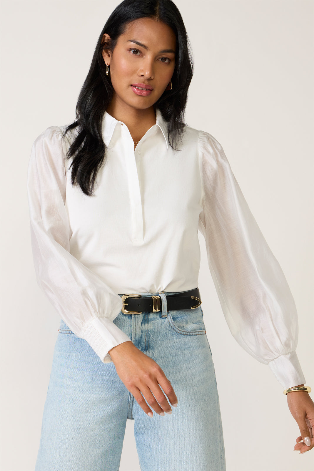 Nelly Sheer Sleeve Top