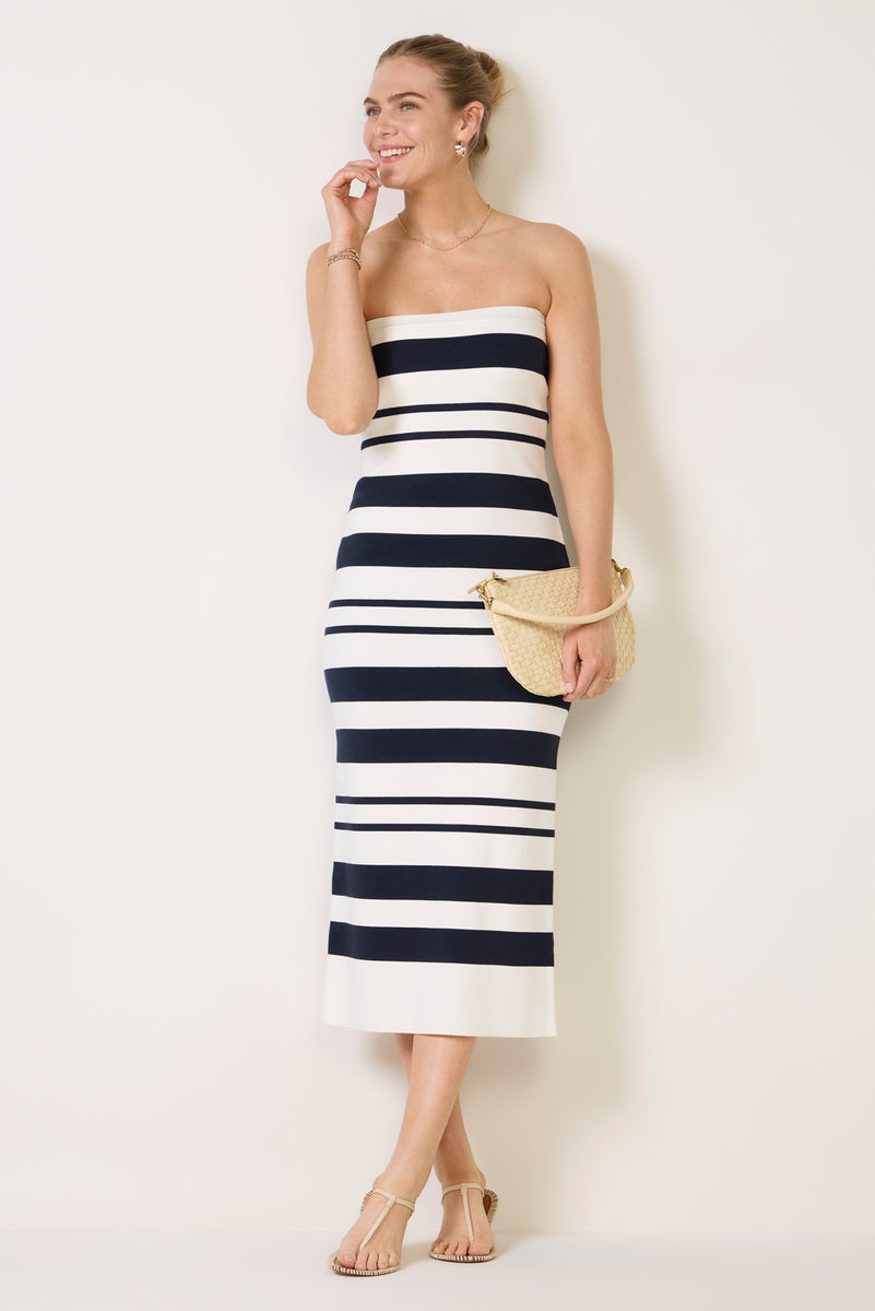 French Connection Women's Maxime Knit Strapless Midi Dress, Size XL, White