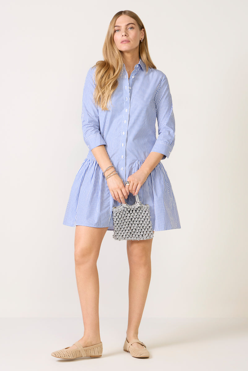 The Shirt Women's The Drop Waist Shirt Dress, Size Small, Blue The Shirt Women's The Drop Waist Shirt Dress, Size Small, Blue