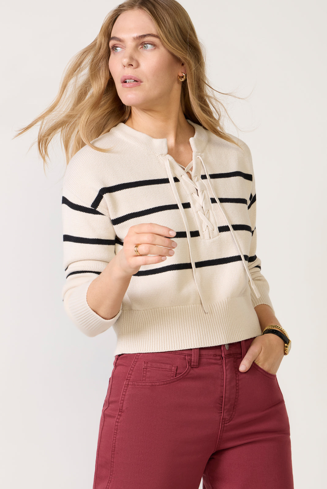 Lace Up Sweater