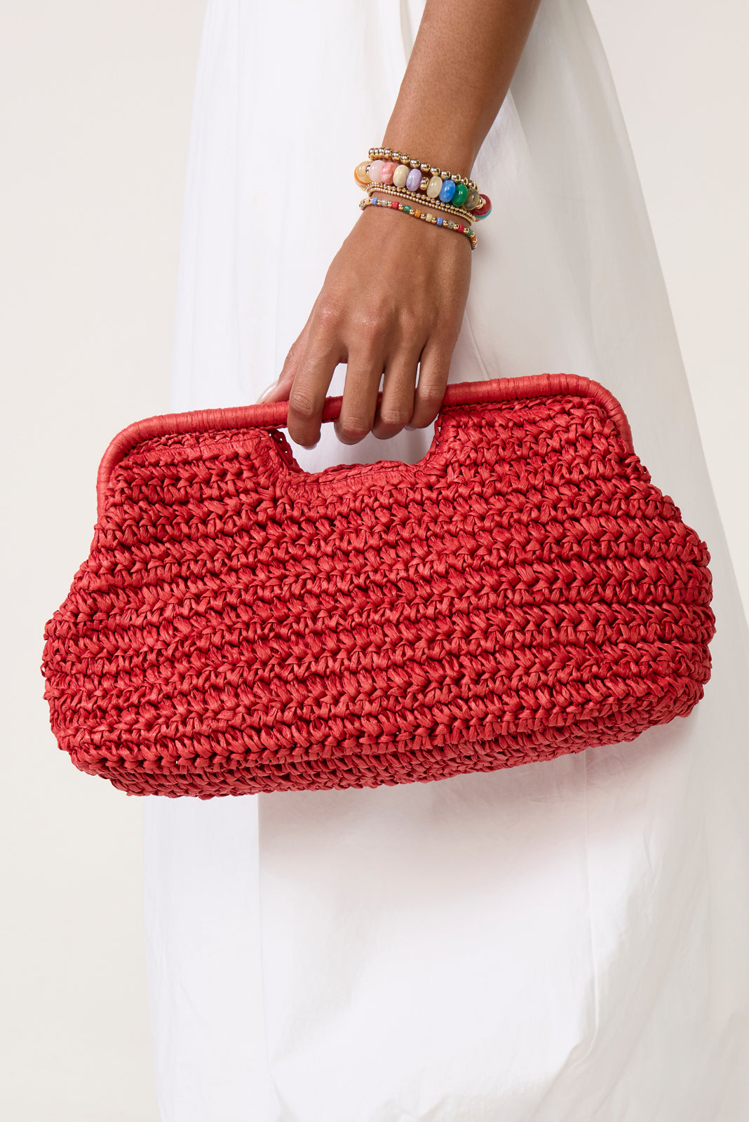 roodクラッチバッグ Beckett Raffia Clutch