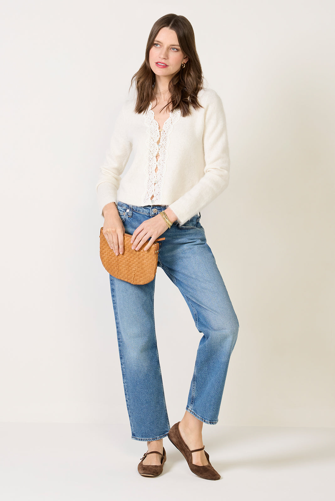 Mer Lace Trim Cardigan