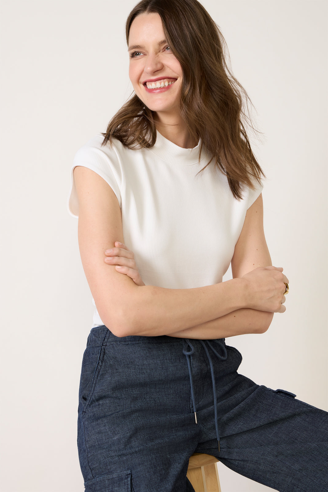 Kori Mock Neck Rib Top