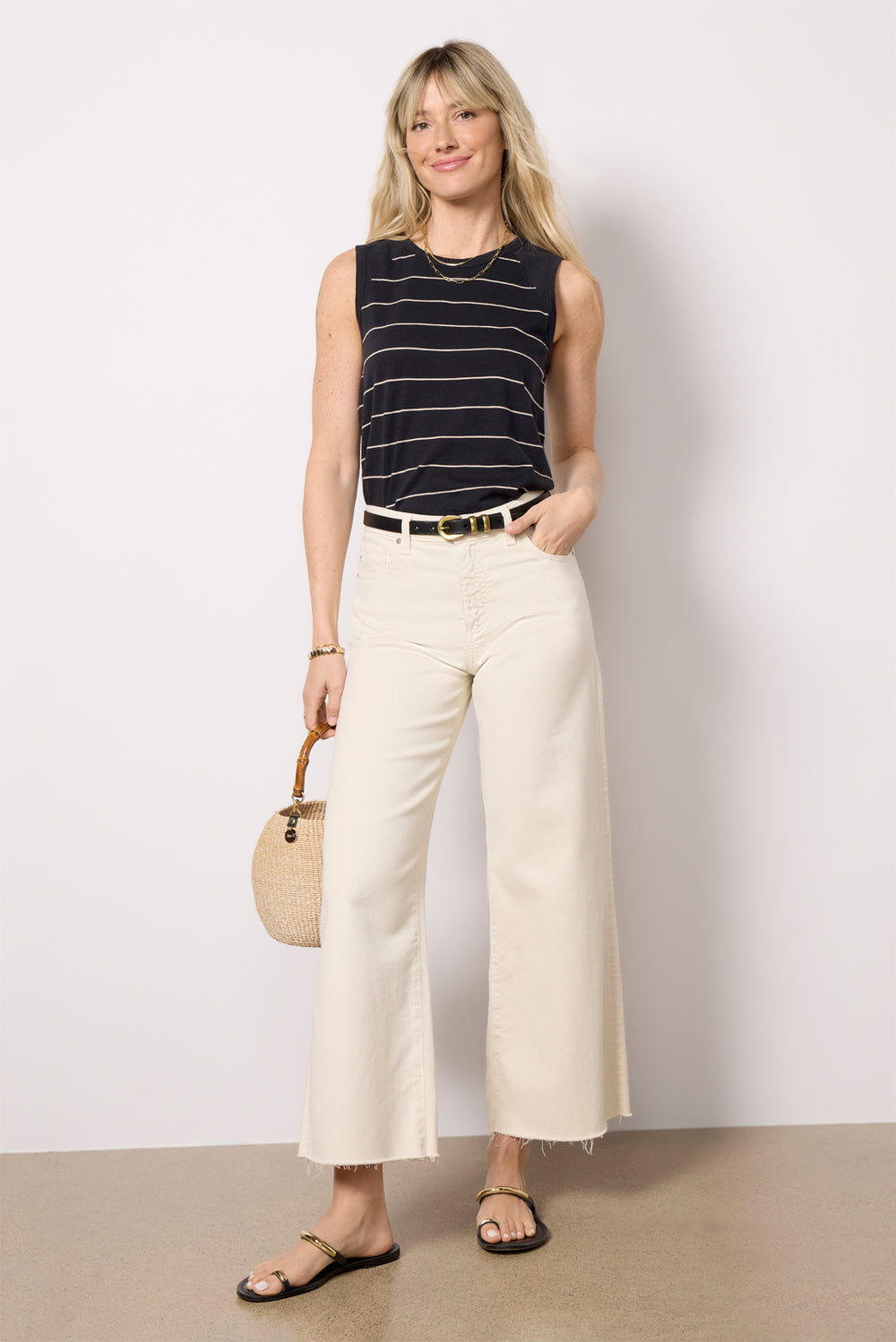 Tilly Striped Tank in Black/White Combo