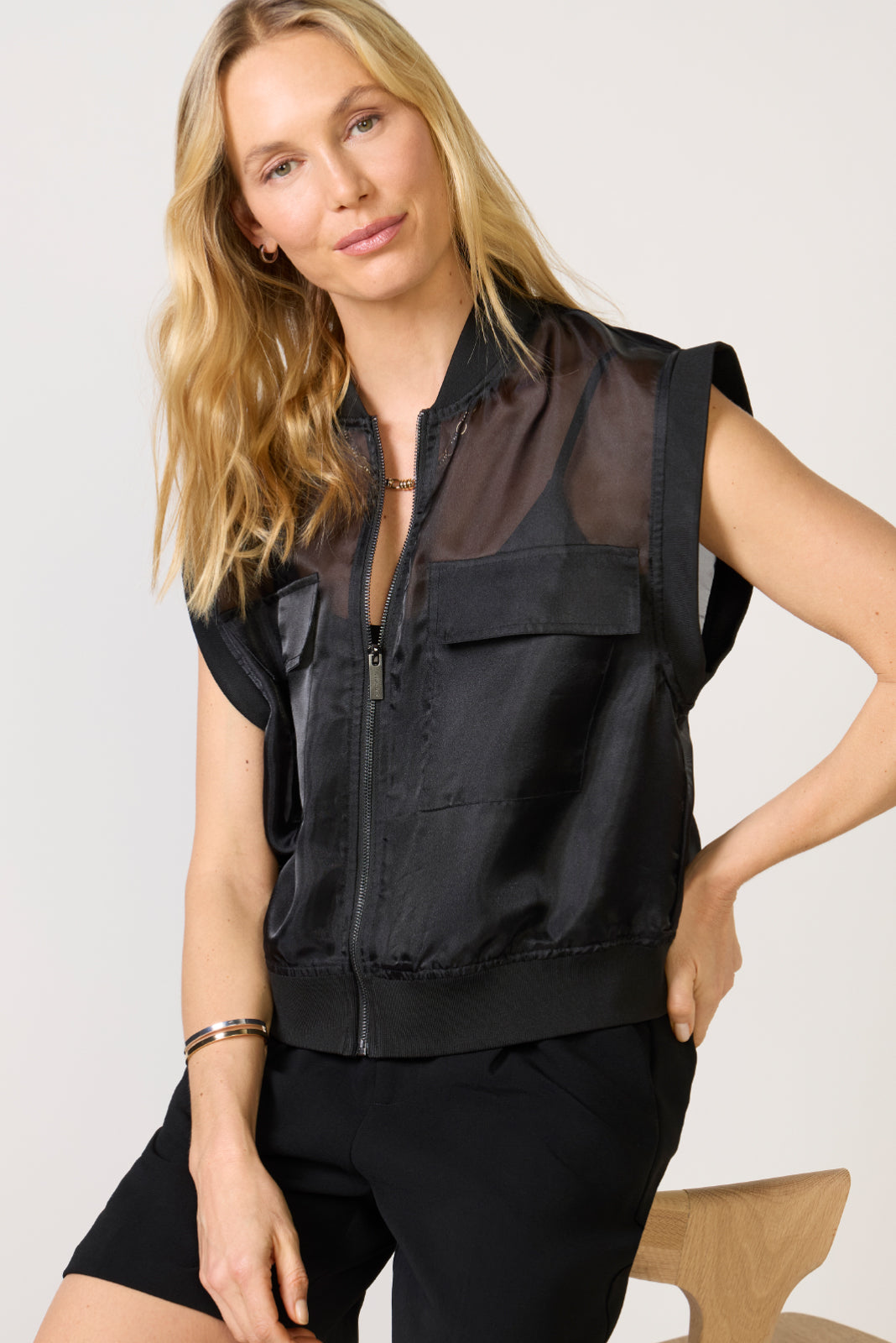 トップス TENNE HANDCRAFTED MODERN ORGANZA VEST Organza Vest