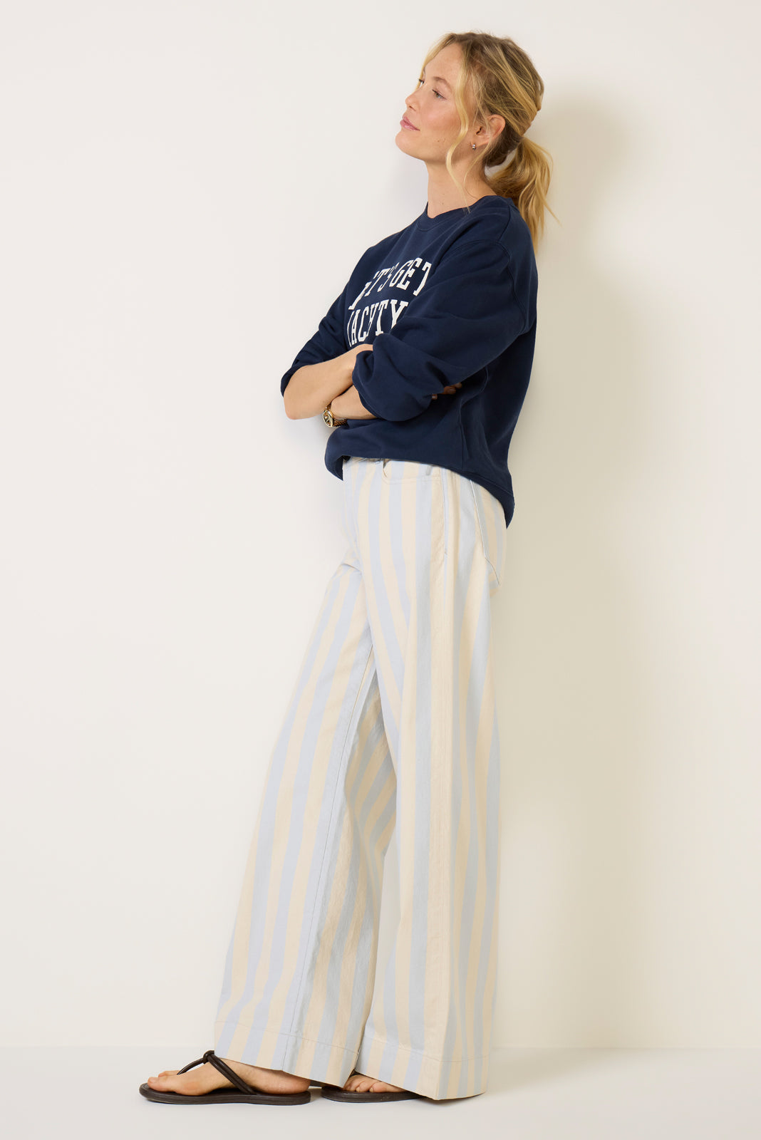 Maker Wide Leg Stripe Pant