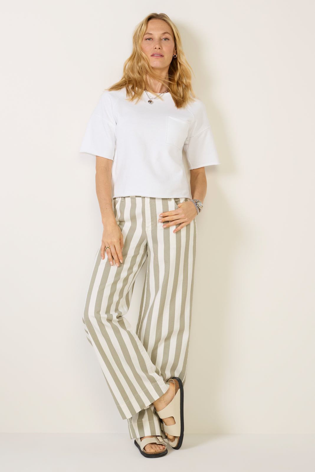Maker Wide Leg Stripe Pant