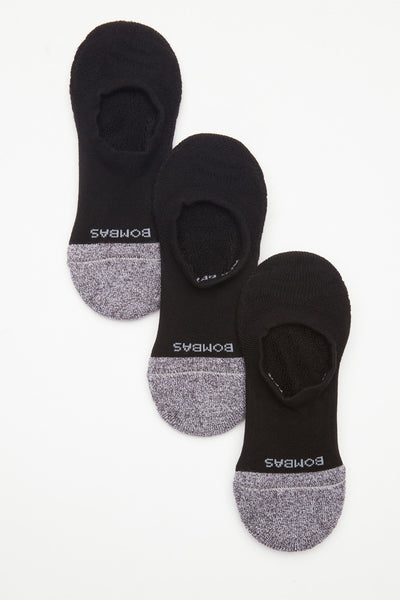Bombas Women's No-Show Socks – 3-Pack Black Cushioned – Size Medium