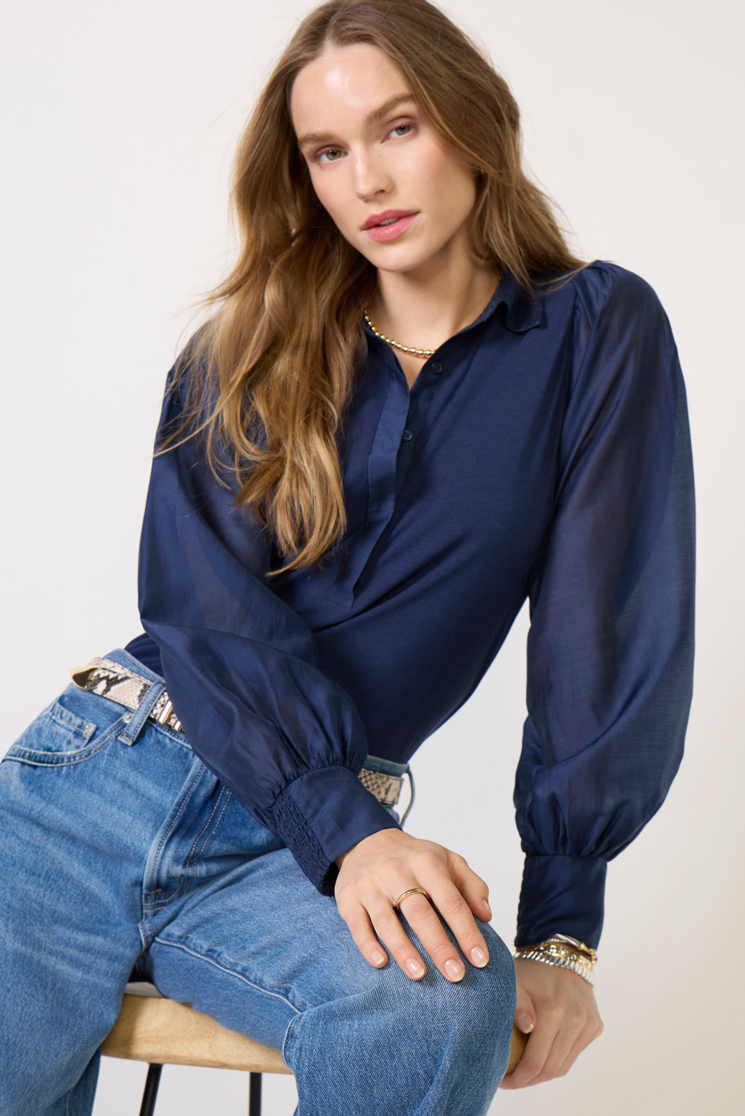 Nelly Sheer Sleeve Top