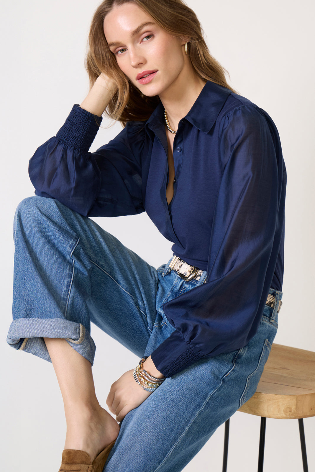 Nelly Sheer Sleeve Top